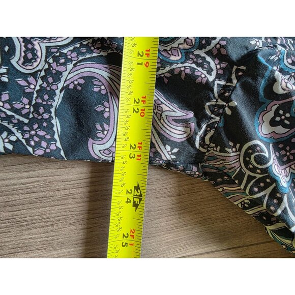 Talbots Womens Paisley Button-Up Shirt 18W Teal & Purple - Picture 8 of 8